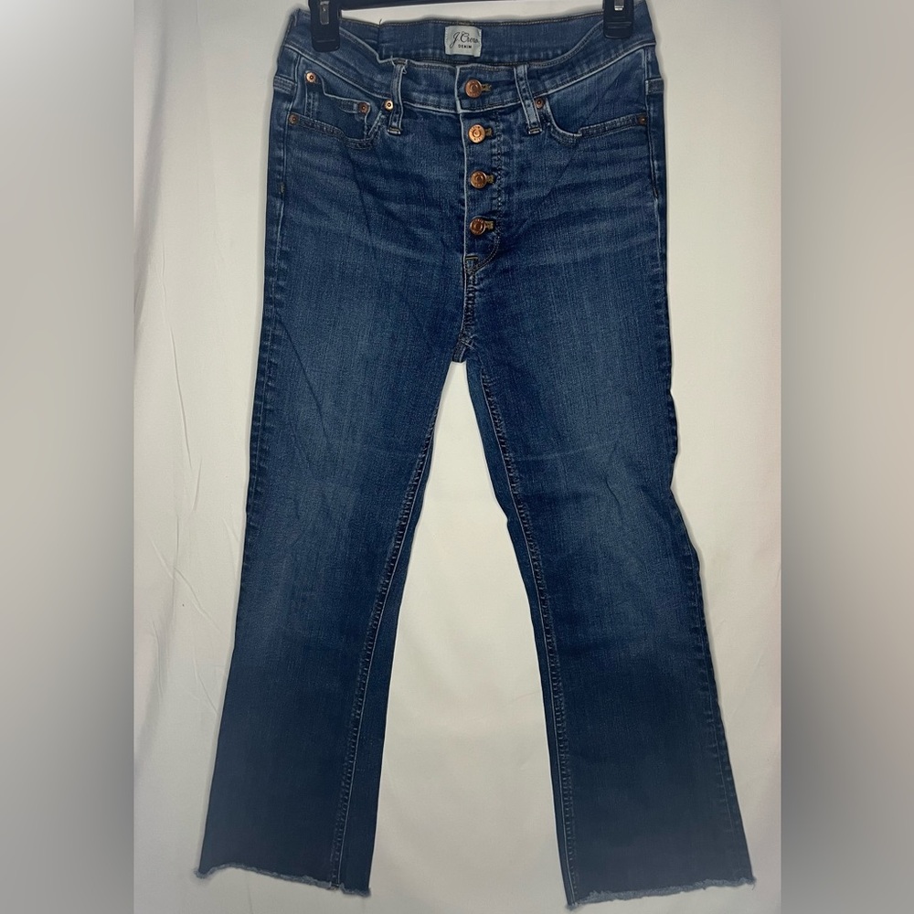 J. Crew Classic Blue Denim boot cropped button up jeans